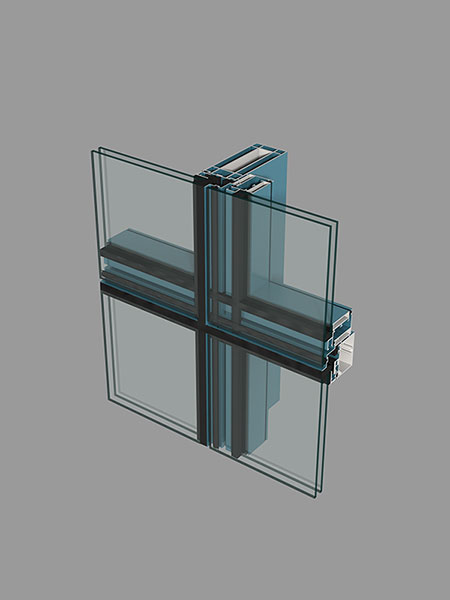 Aluminum clad steel profile for glass curtain wall