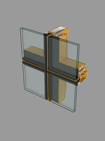 Curtain wall column corner composite profile