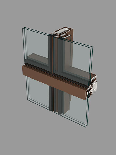 Fan shaped profile of opening frame of glass curtain wall