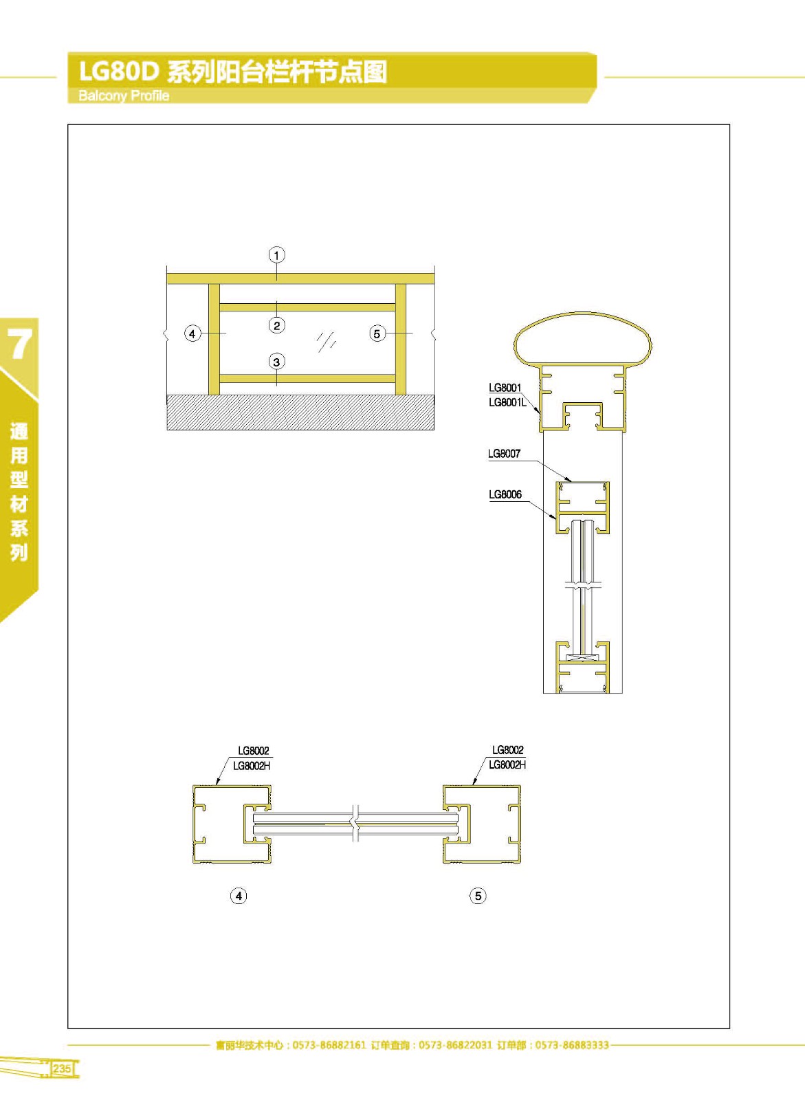 Balcony Handrail Aluminum Profiles-LG80A